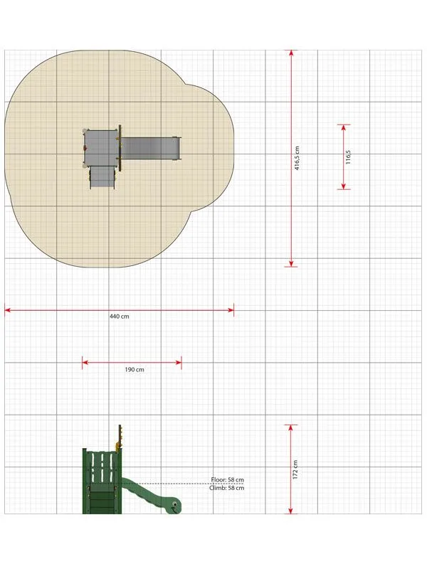 Miniplay play tower Anne dimensions and safety area Miniplay play tower Anne dimensions and safety area